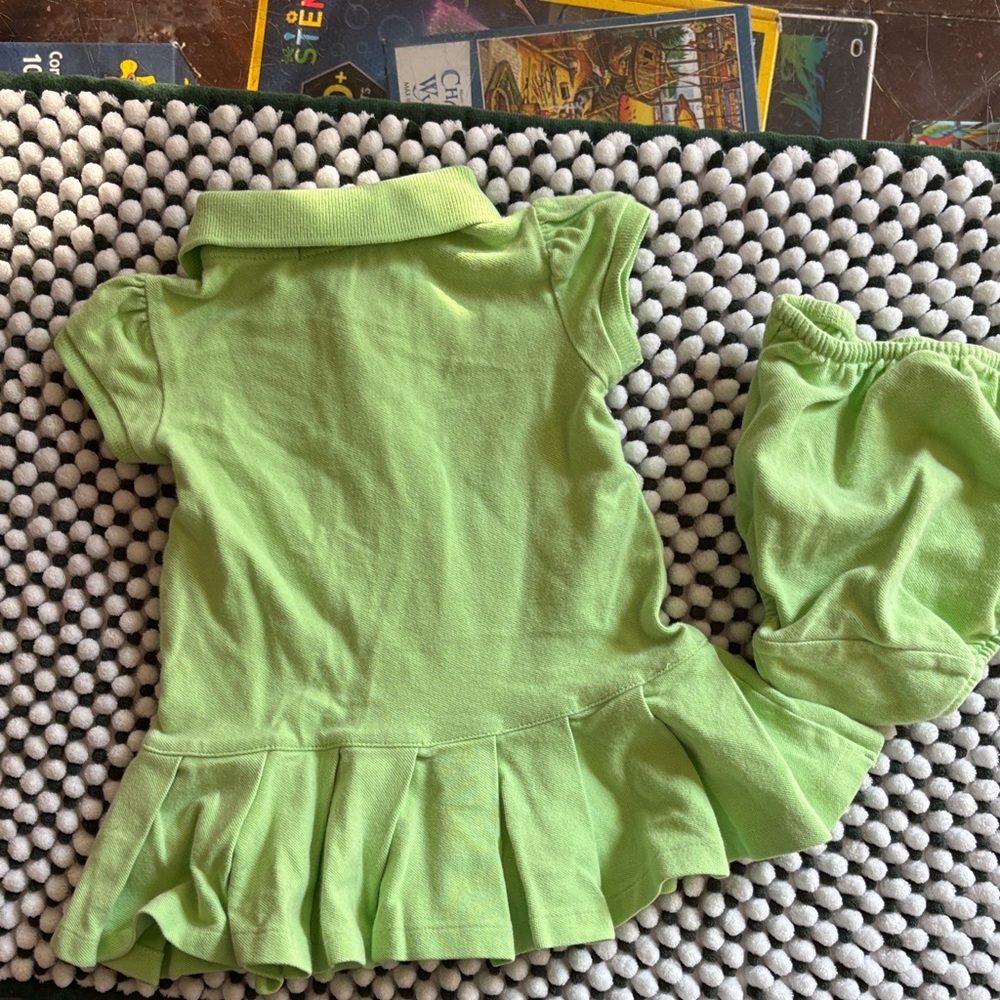 Ralph Lauren Lime Green Polo Dress Set for Kids - Picture 4 of 5